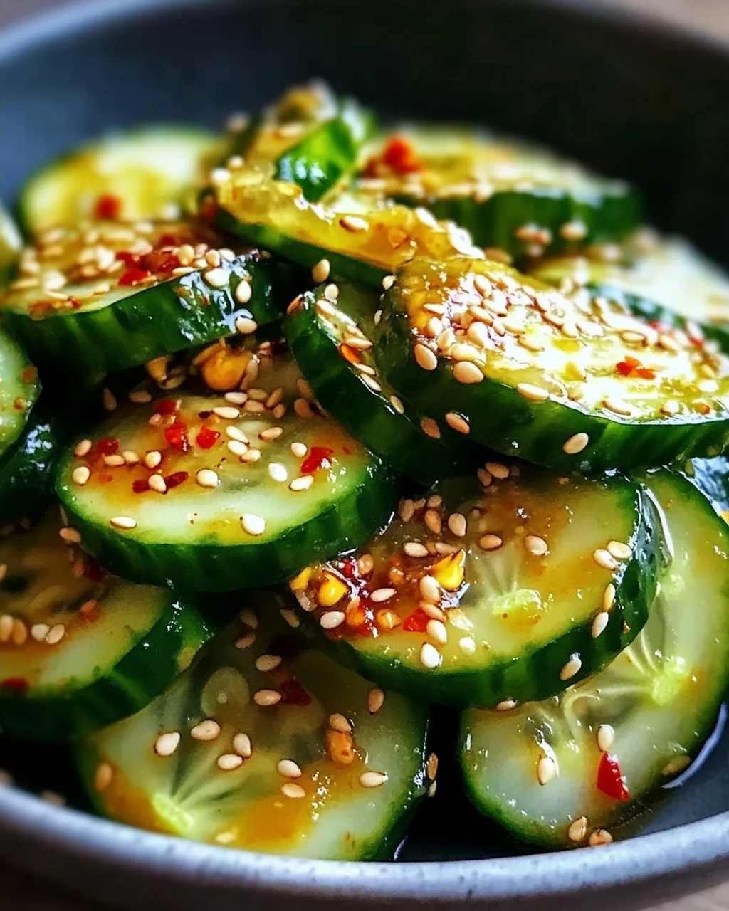 Asiatischer Gurkensalat: Chili-Sesam-Kick für heiße Tage!