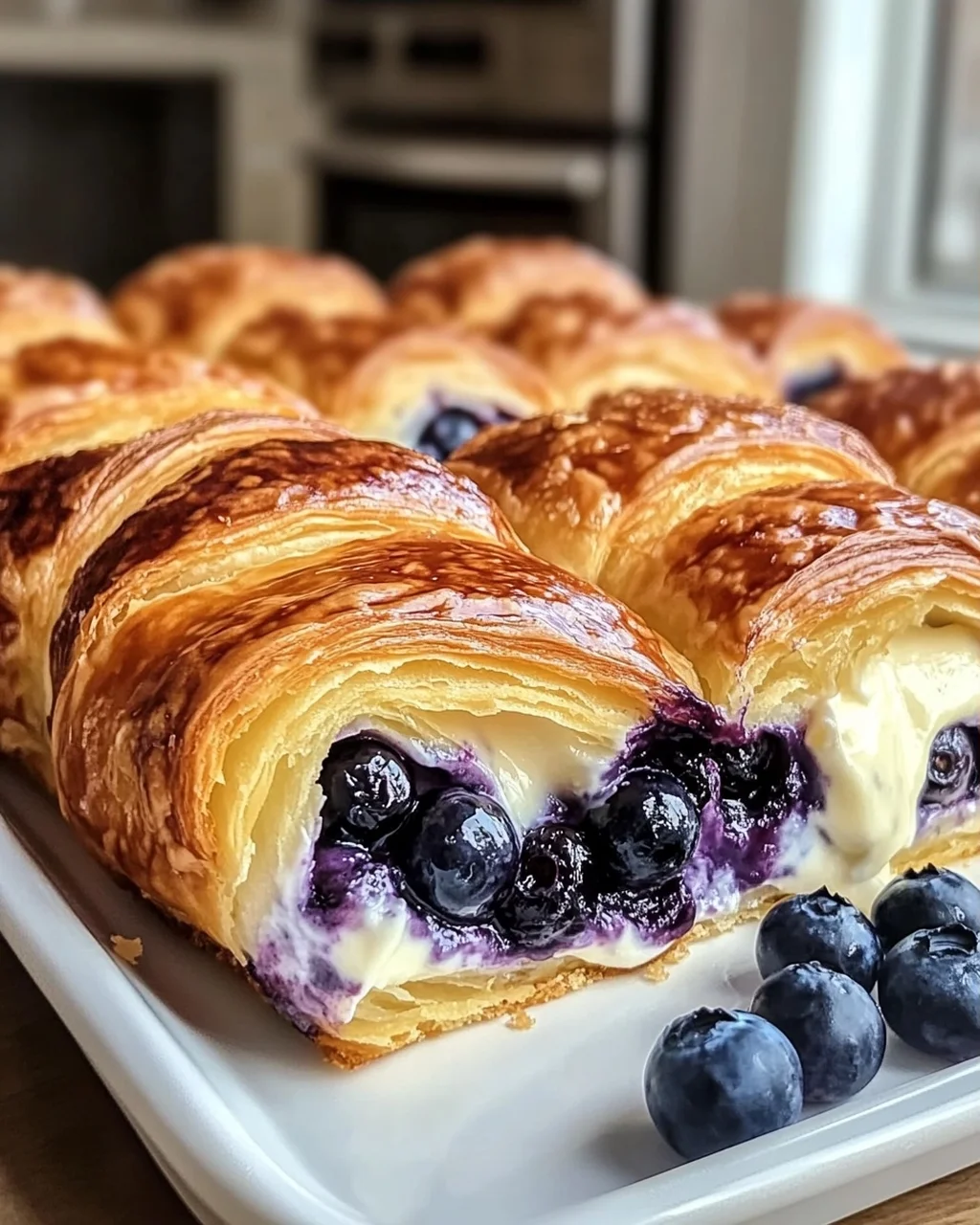 Blaubeer-Frischkäse-Croissant-Auflauf für dein Frühstück