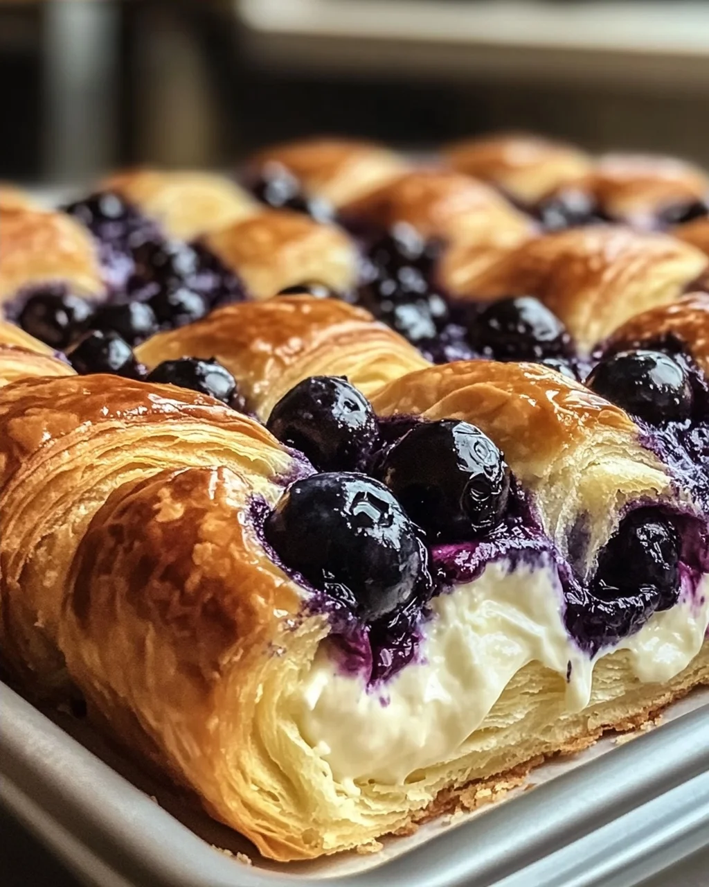 Blaubeer-Frischkäse-Croissant-Auflauf für dein Frühstück