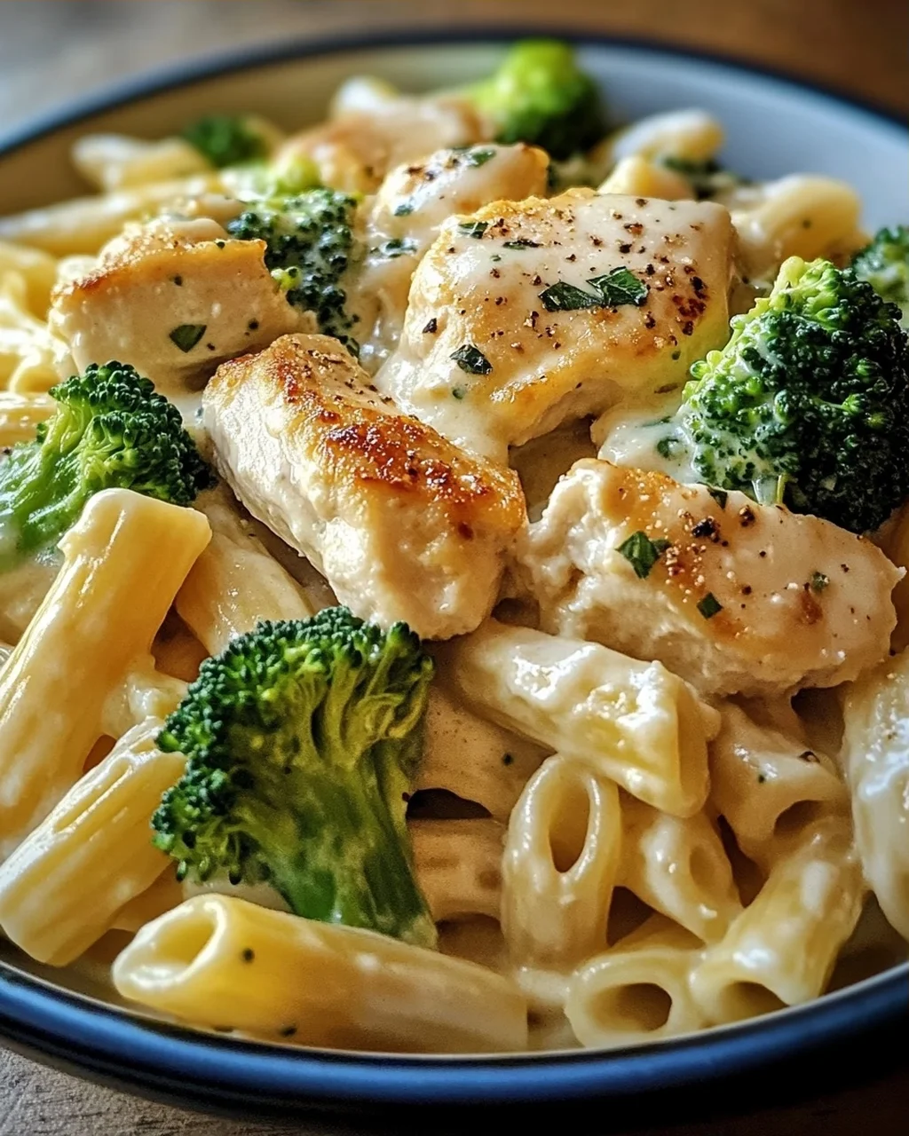 Cremige Hähnchen-Brokkoli-Alfredo Pasta