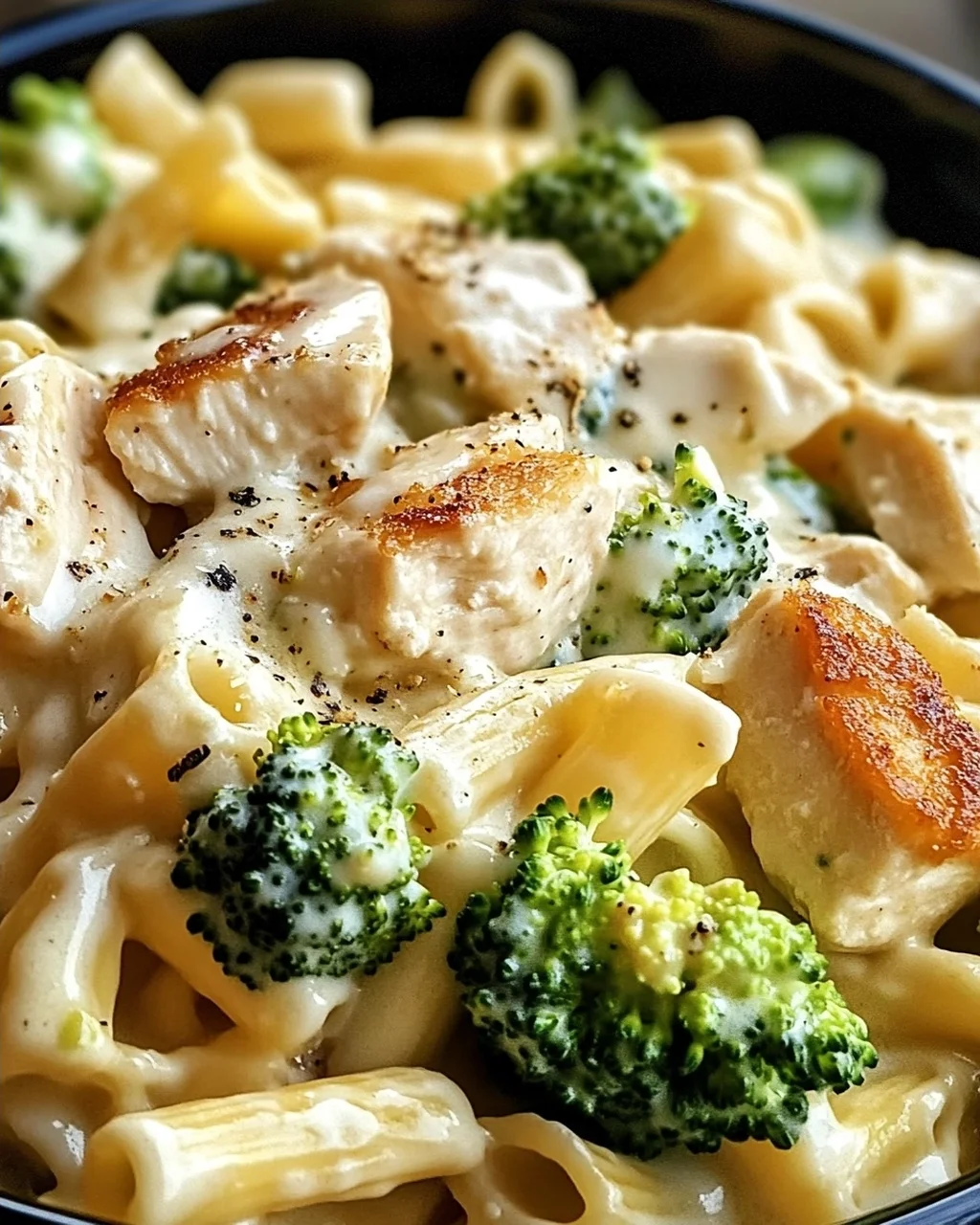 Cremige Hähnchen-Brokkoli-Alfredo Pasta