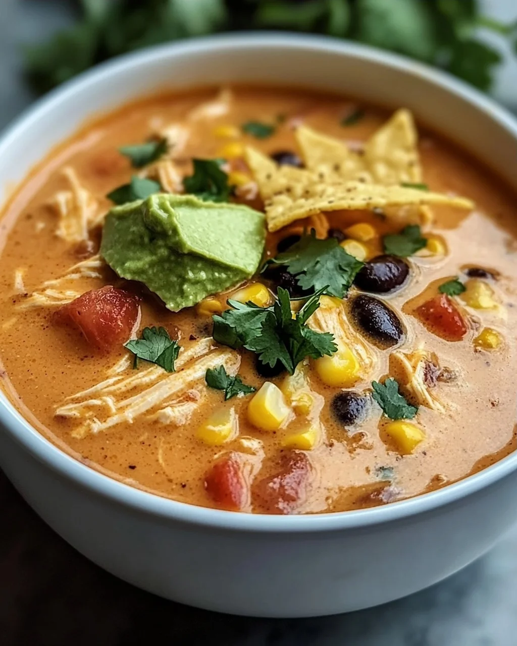 Cremige Hähnchen-Enchilada-Suppe: Ein Genuss für alle!