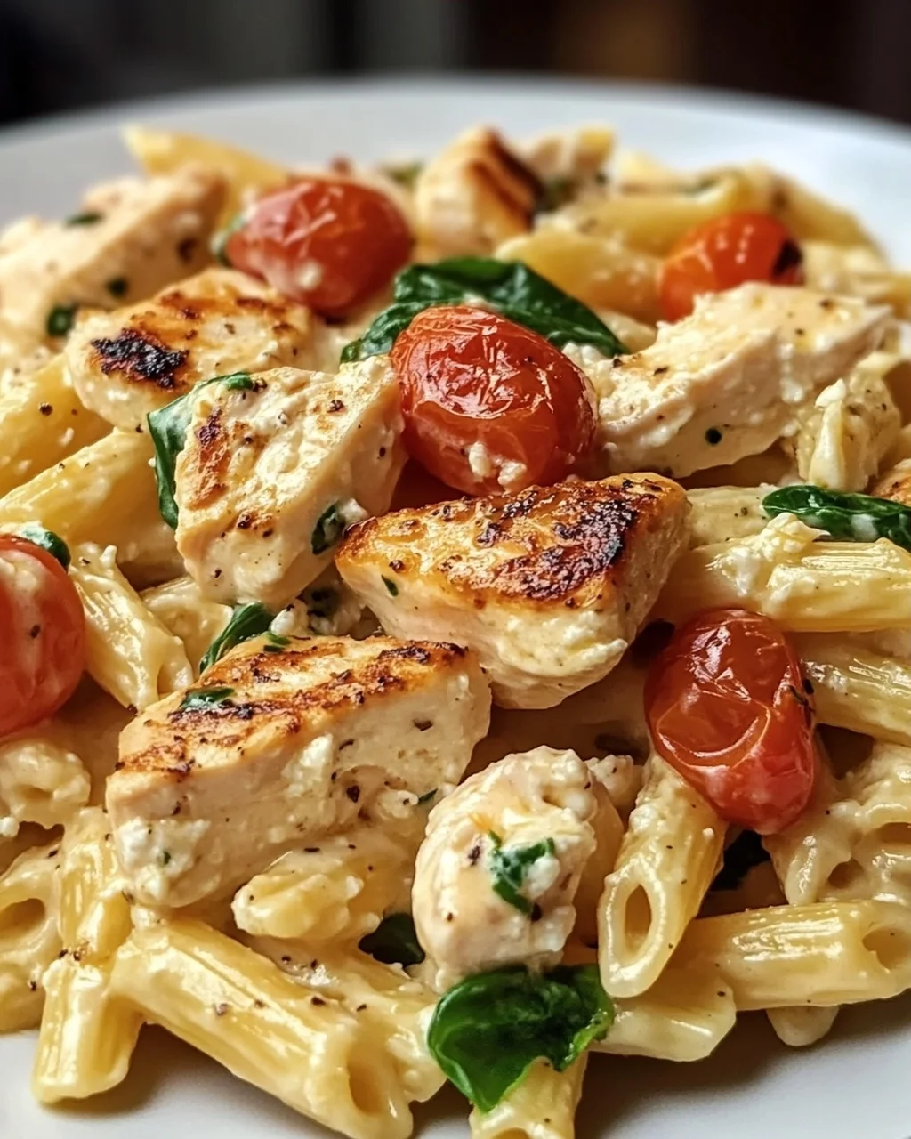 Cremige Hähnchen Feta Pasta: Unglaublich & einfach lecker!