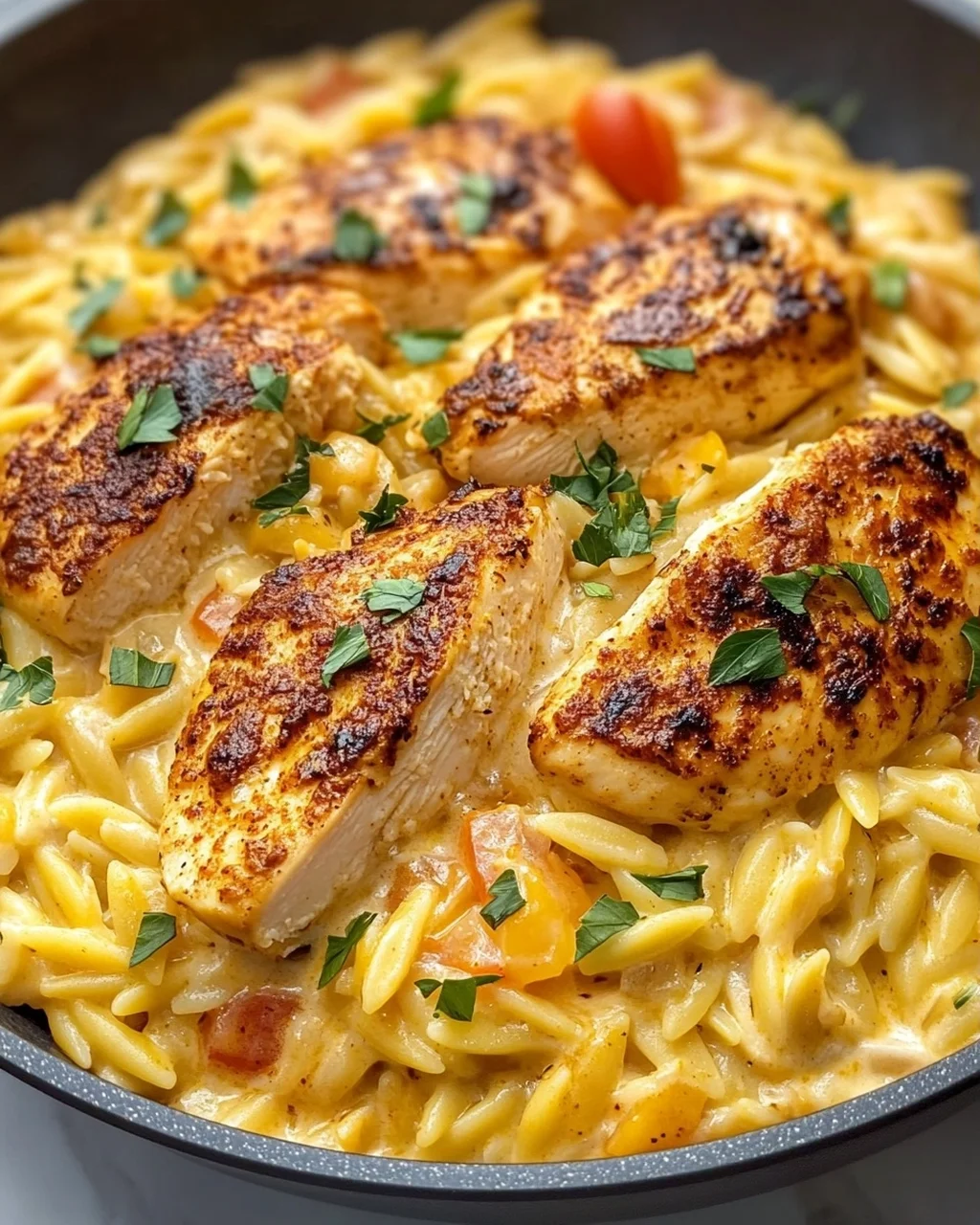 Cremiges Cajun Hähnchen Orzo Rezept – Einfach & Lecker
