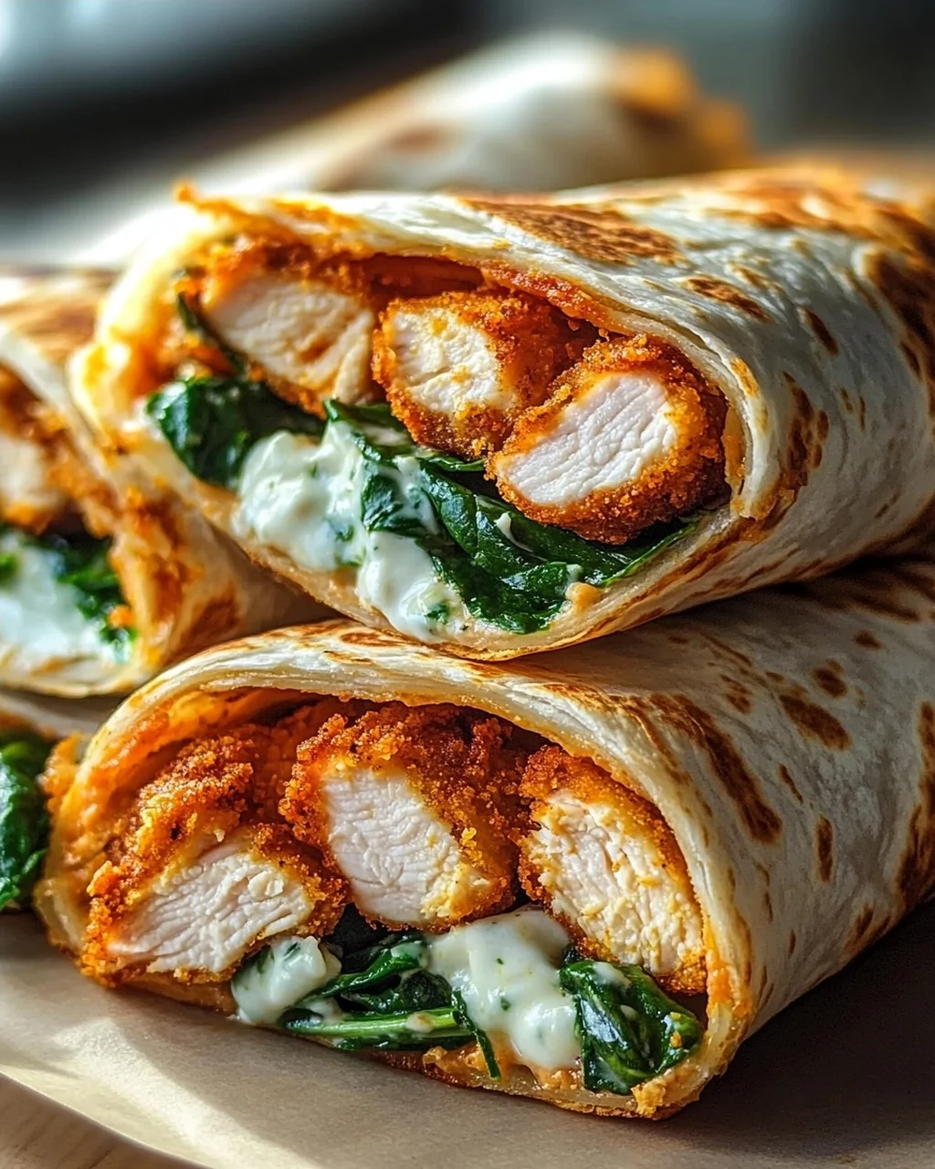 Crispy Air Fryer Chicken Mozzarella Wraps