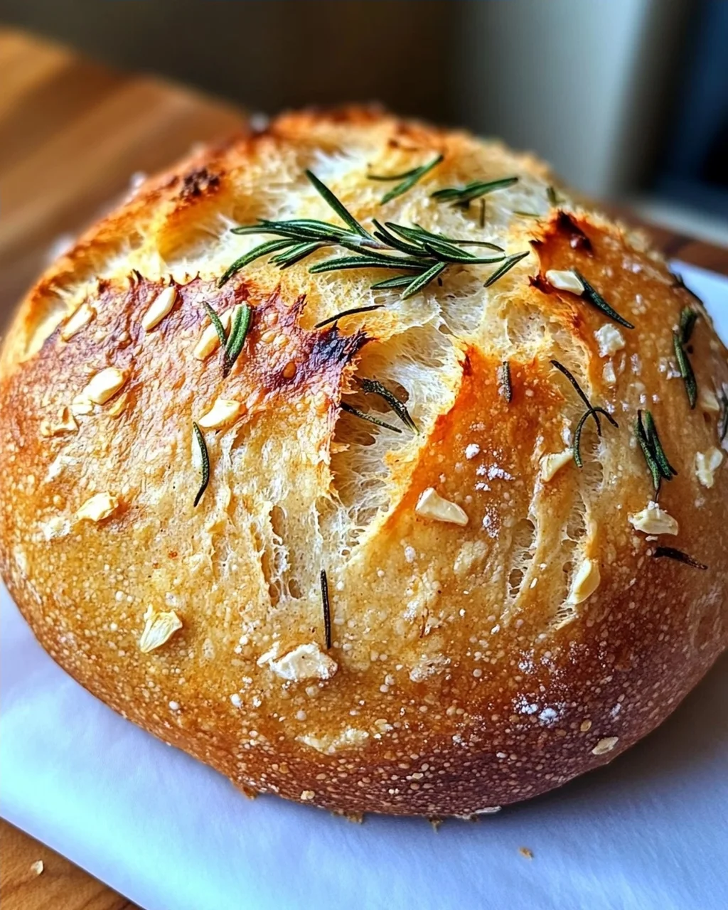 Duftendes Rosmarin-Knoblauch Artisan Brot einfach selber backen