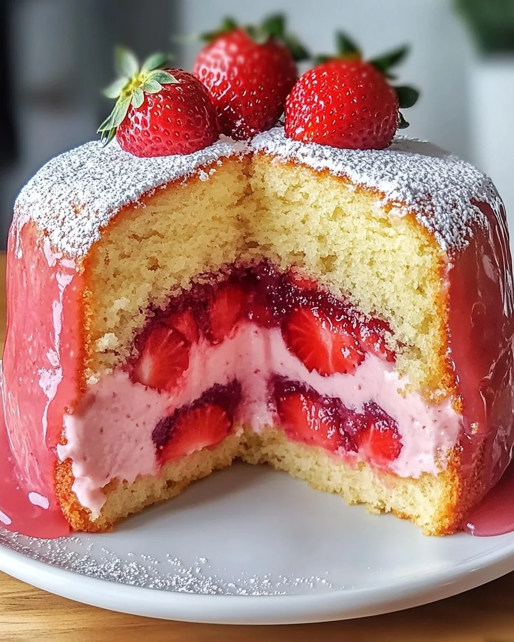 Erdbeer-Milchshake-Pfundkuchen für jeden Anlass