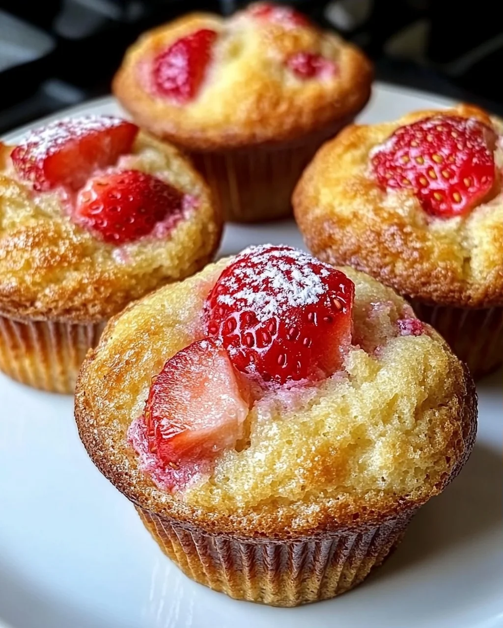 Erdbeer-Ricotta-Muffins für einen fruchtigen Start