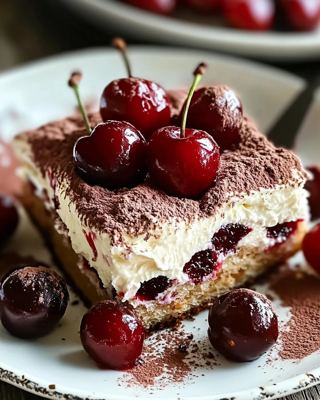Fruchtiges Kirsch-Tiramisu mit Amaretto-Geschmack (alkoholfrei)