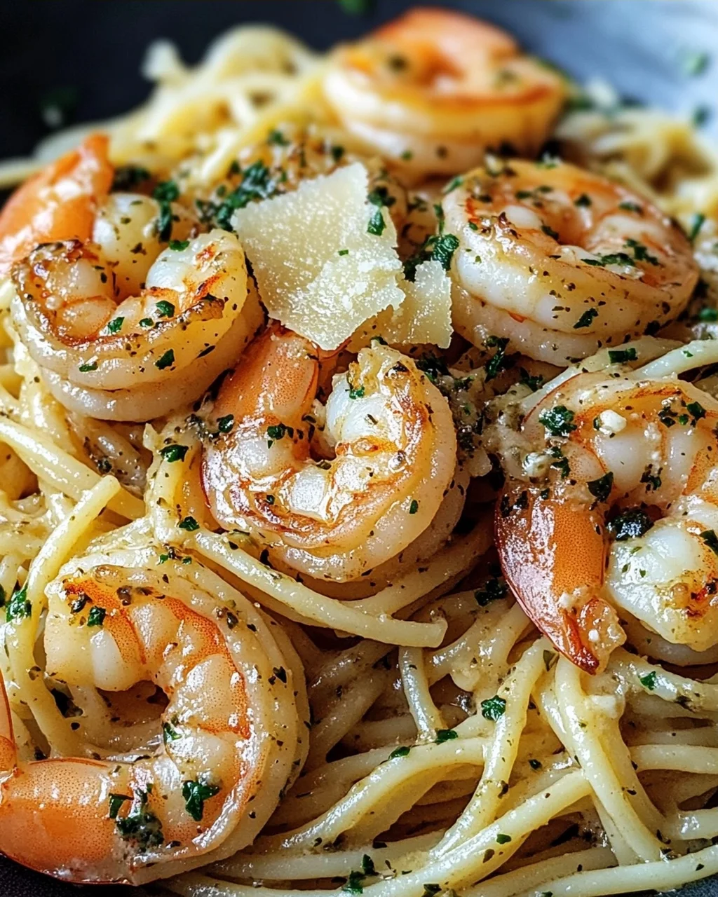 Garnelen Pasta mit Kräuterbutter und Knoblauch