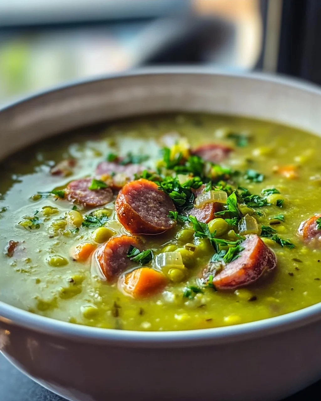 German Split Pea Soup With Smoked Sausage – Hearty Recipe!