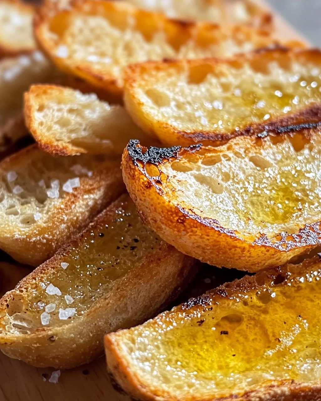 Grillbrot mit Olivenöl und Meersalz