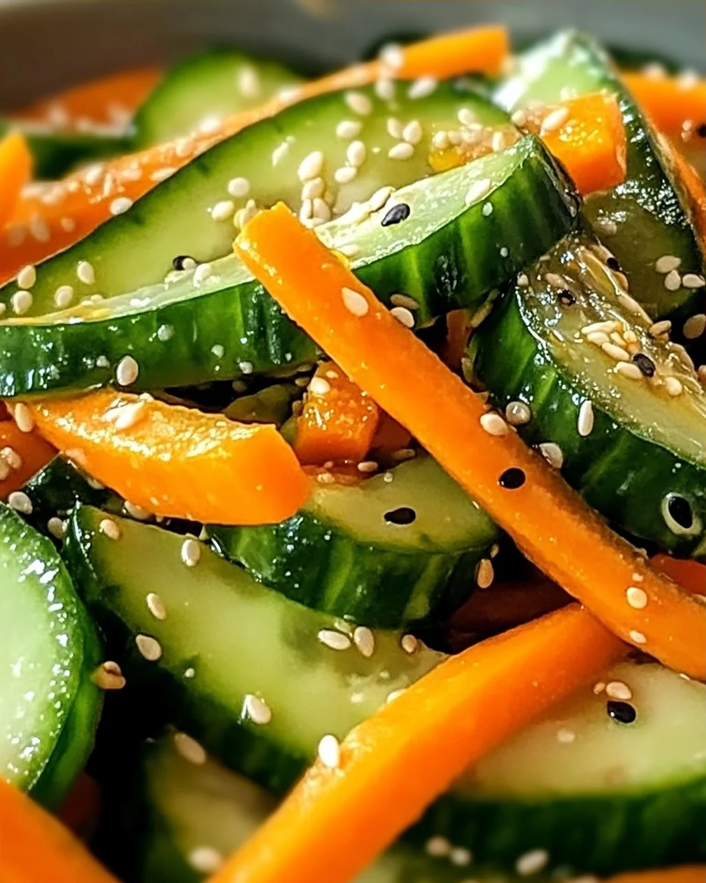 Gurkensalat mit Karotten für den Sommergenuss