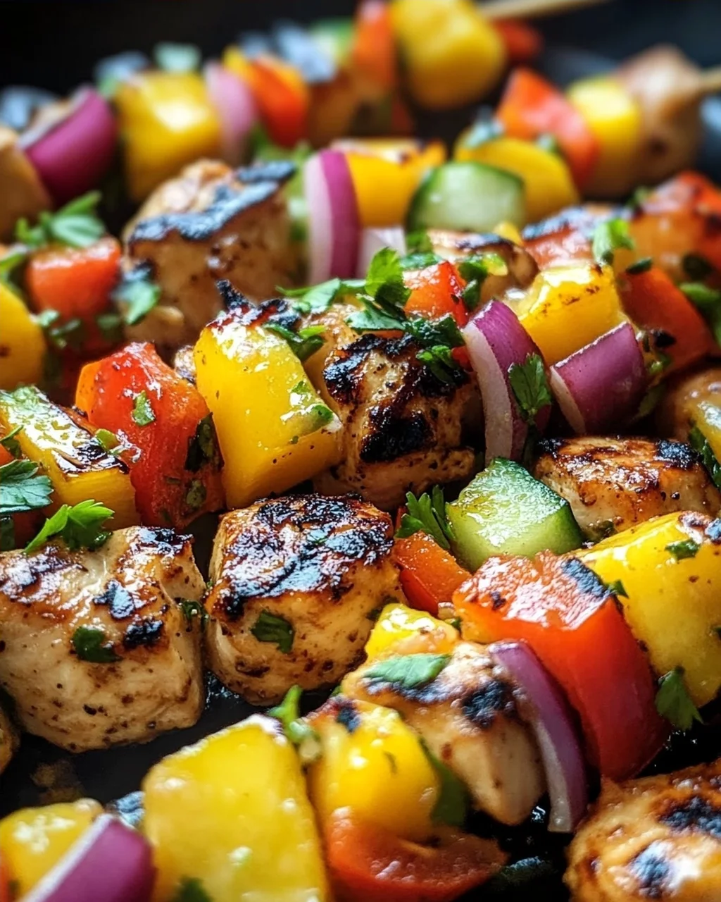 Karibische Hähnchenspieße mit Mango-Salsa
