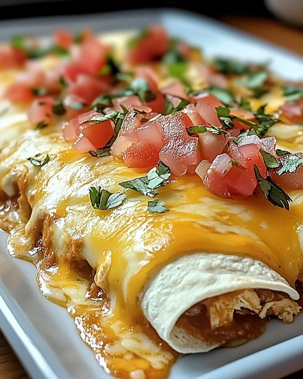 Käse-Hühnchen-Enchiladas mit Queso für jeden Anlass