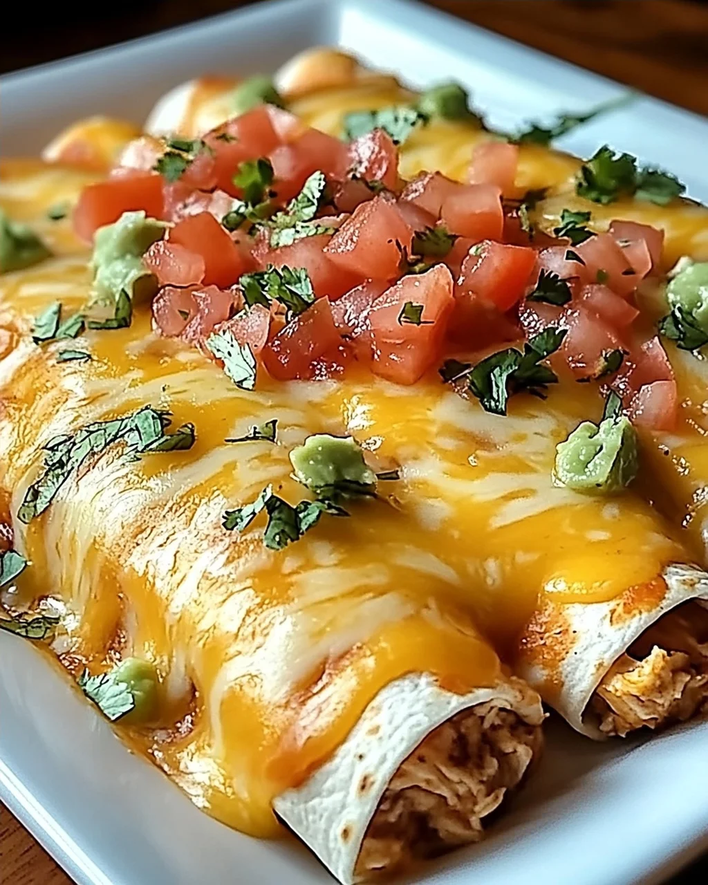 Käse-Hühnchen-Enchiladas mit Queso für jeden Anlass