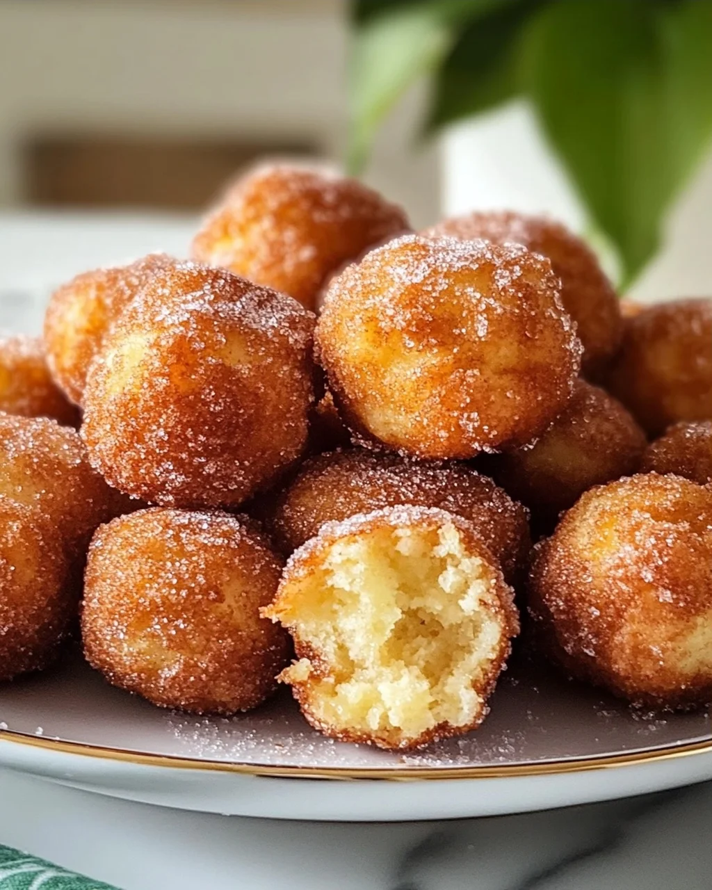 Knusprige Frühstücks-Fritter-Bites mit Zimtzucker