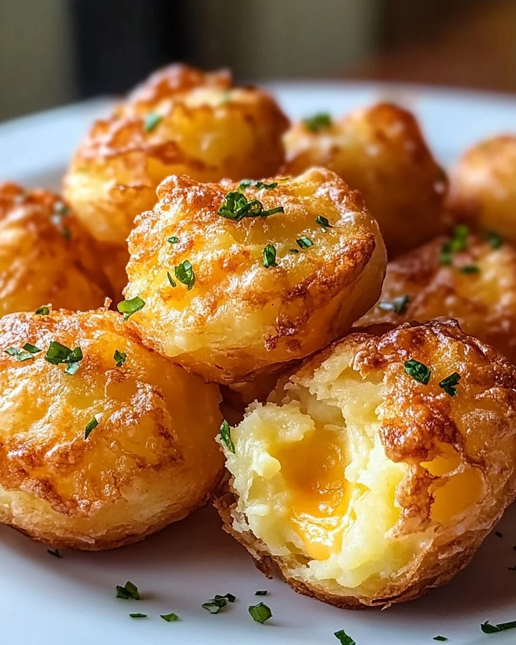 Knusprige Kartoffelpüree-Käse-Puffs