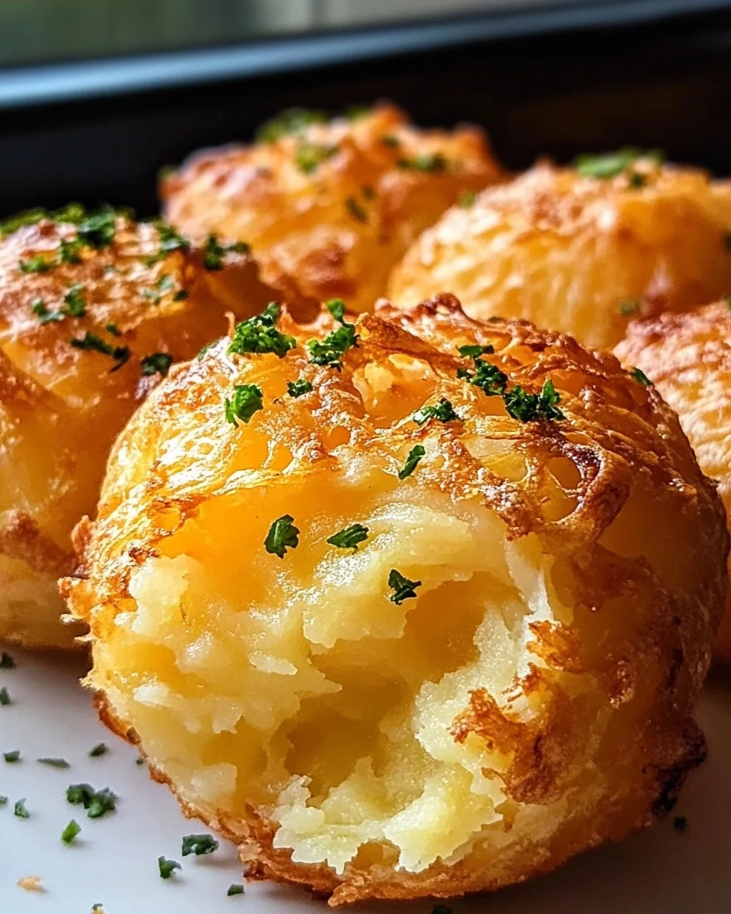 Knusprige Kartoffelpüree-Käse-Puffs