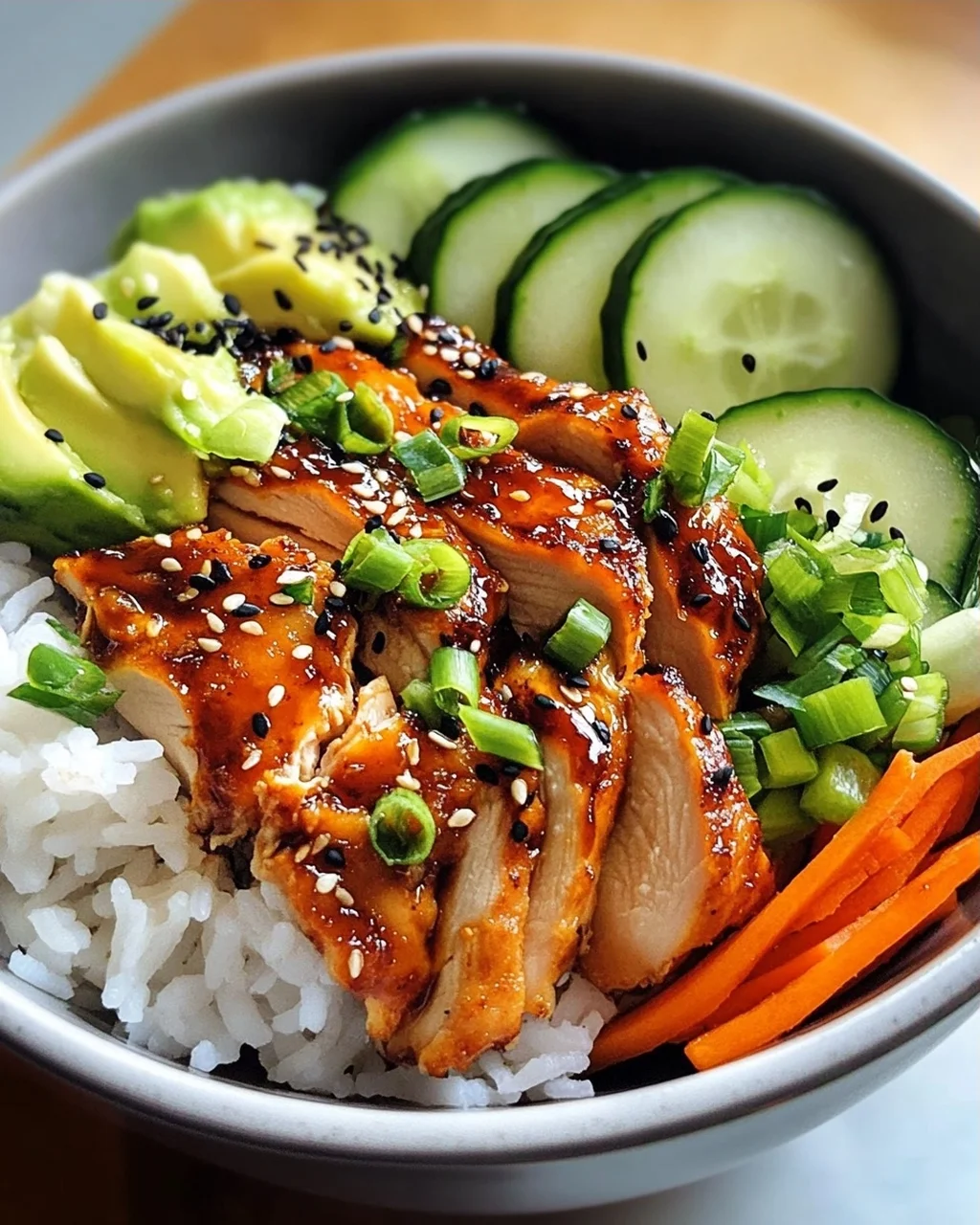 Koreanischer Reis Hähnchen Bowl