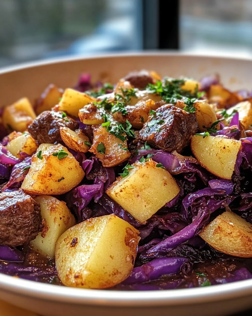 Köstliche Rotkohl Pfanne mit Kartoffeln: Einfach & Sättigend