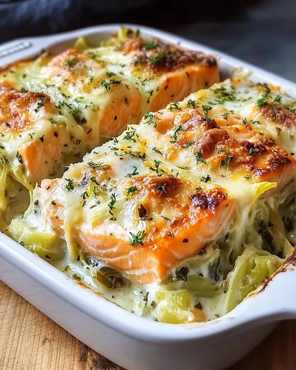 Lachs-Spitzkohl-Auflauf