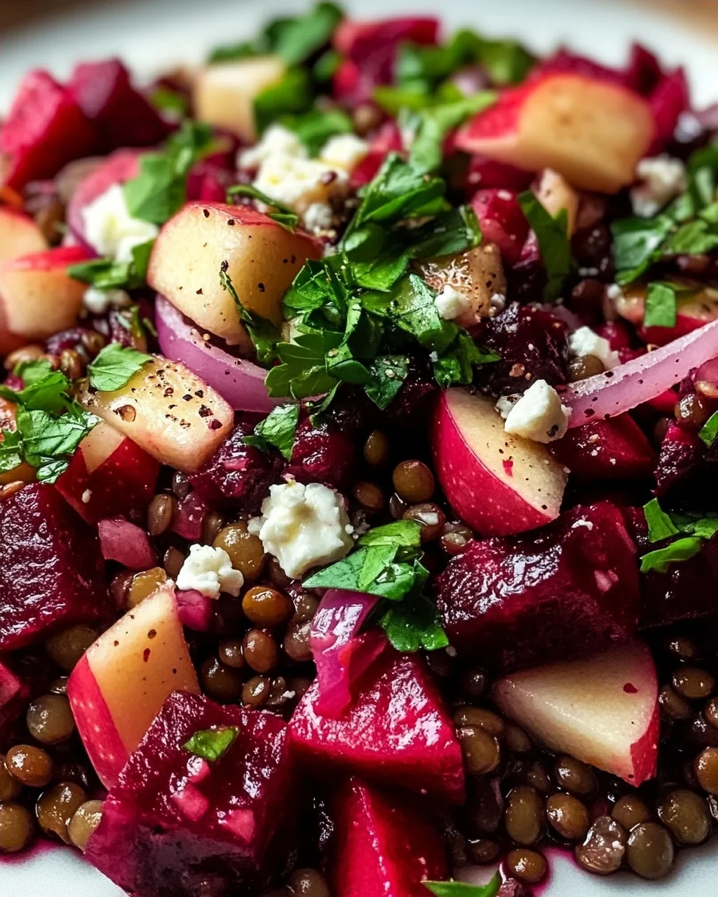 Leckerer Rote Bete Linsen Salat – gesund und einfach!