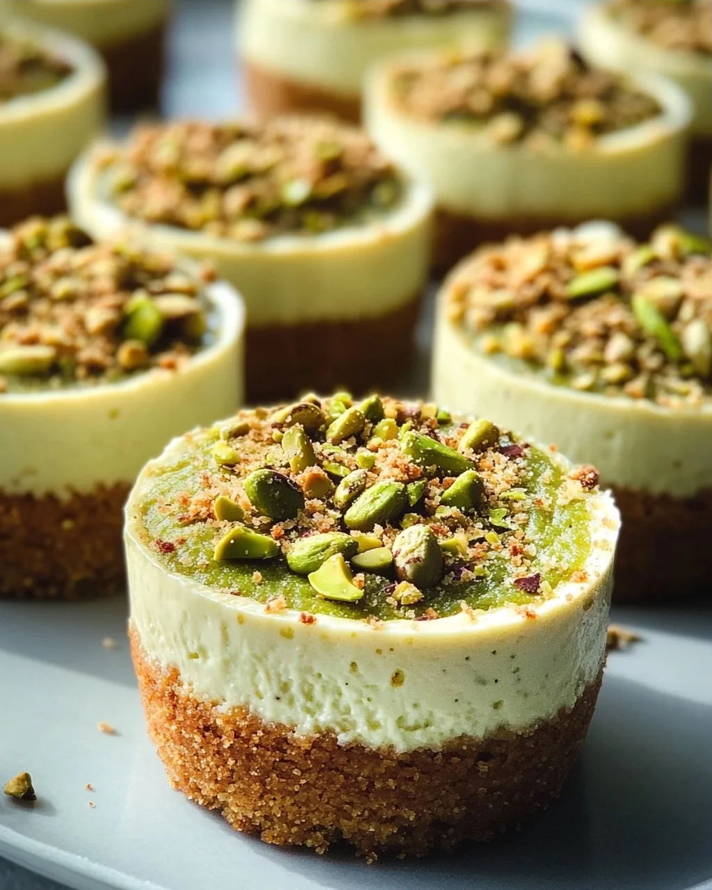 Mini Pistazien-Cheesecakes: Einfach aus der Muffinform