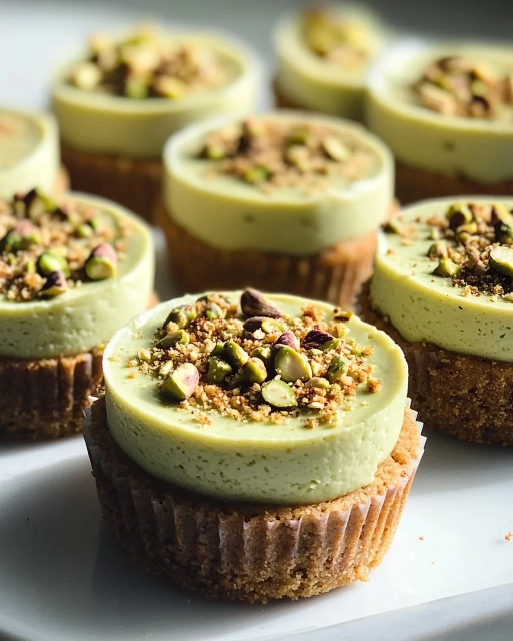 Mini Pistazien-Cheesecakes: Einfach aus der Muffinform