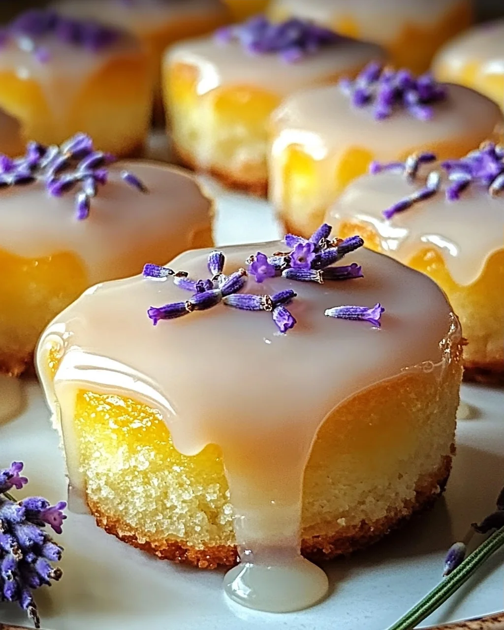 Mini Zitronenkuchen mit Lavendelglasur für besondere Anlässe