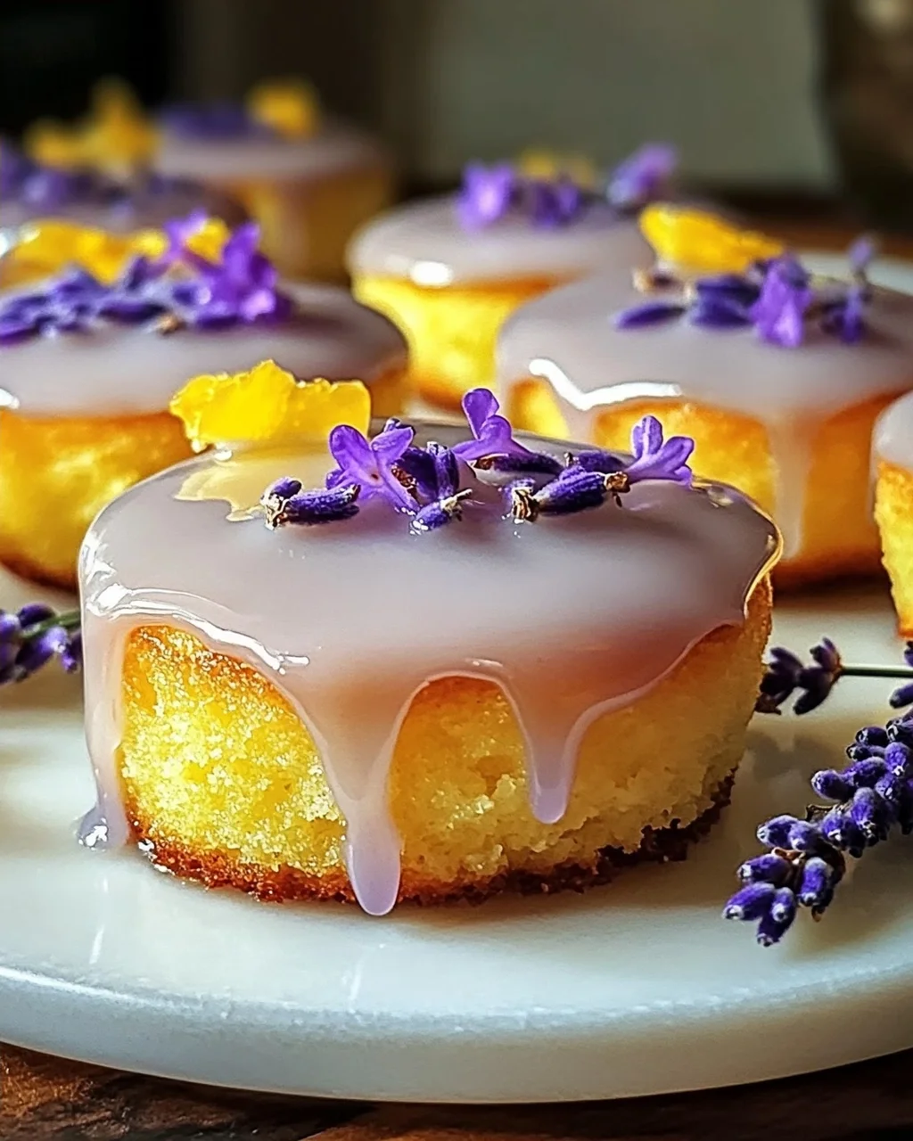 Mini Zitronenkuchen mit Lavendelglasur für besondere Anlässe