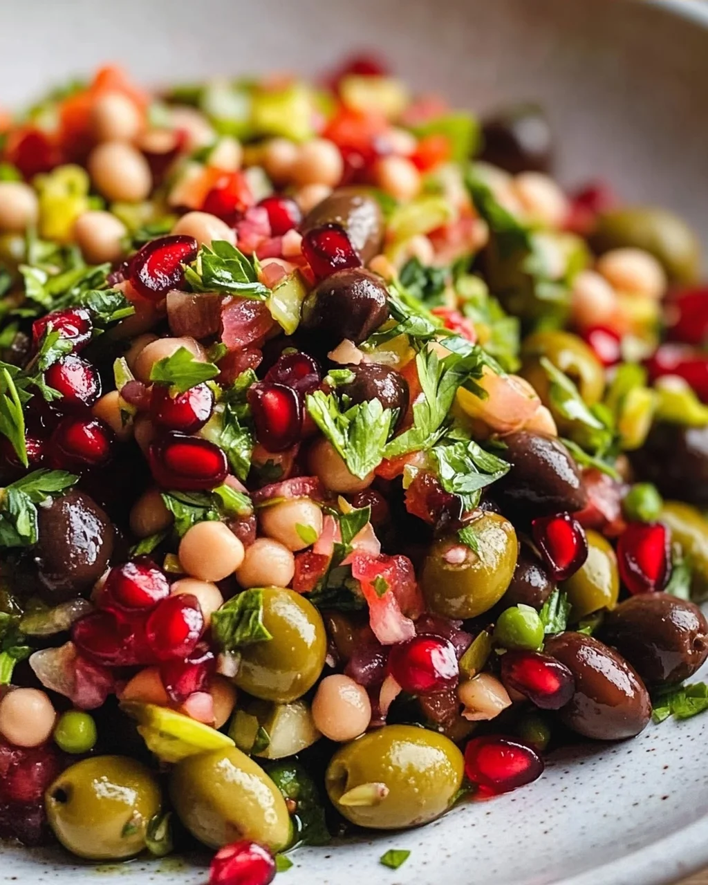 Oliven-Salat mit Black Eyed Peas