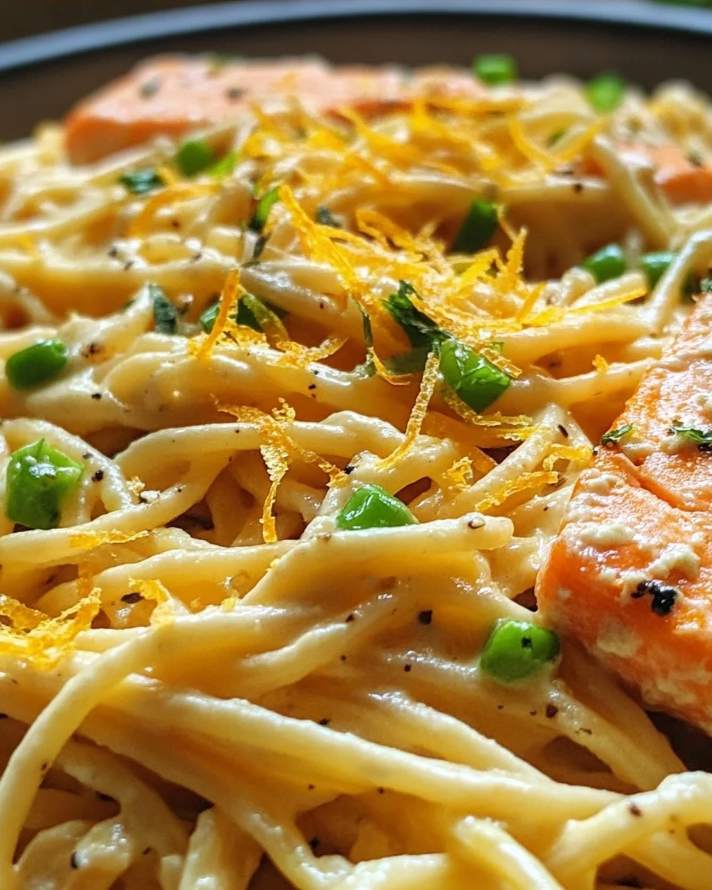 Orangen Lachs Pasta