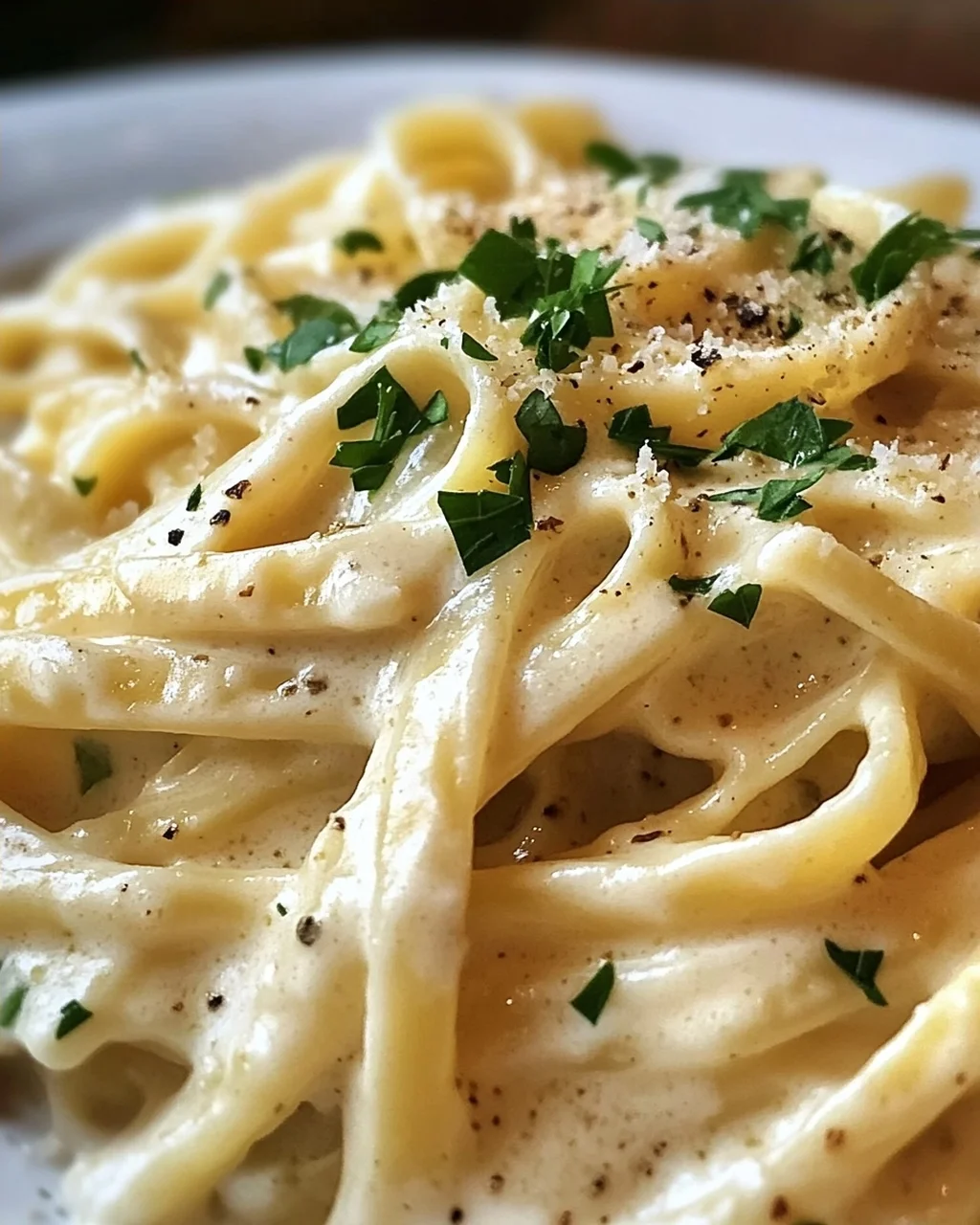Pasta in Käse Sahne Soße