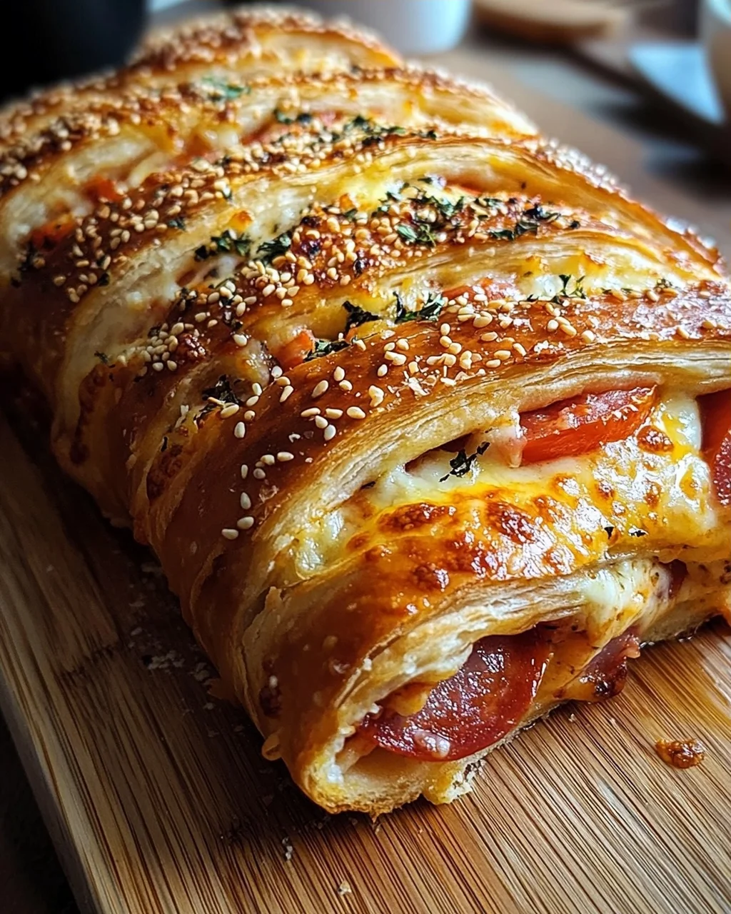 Pizza-Strudel aus fertigem Pizzateig