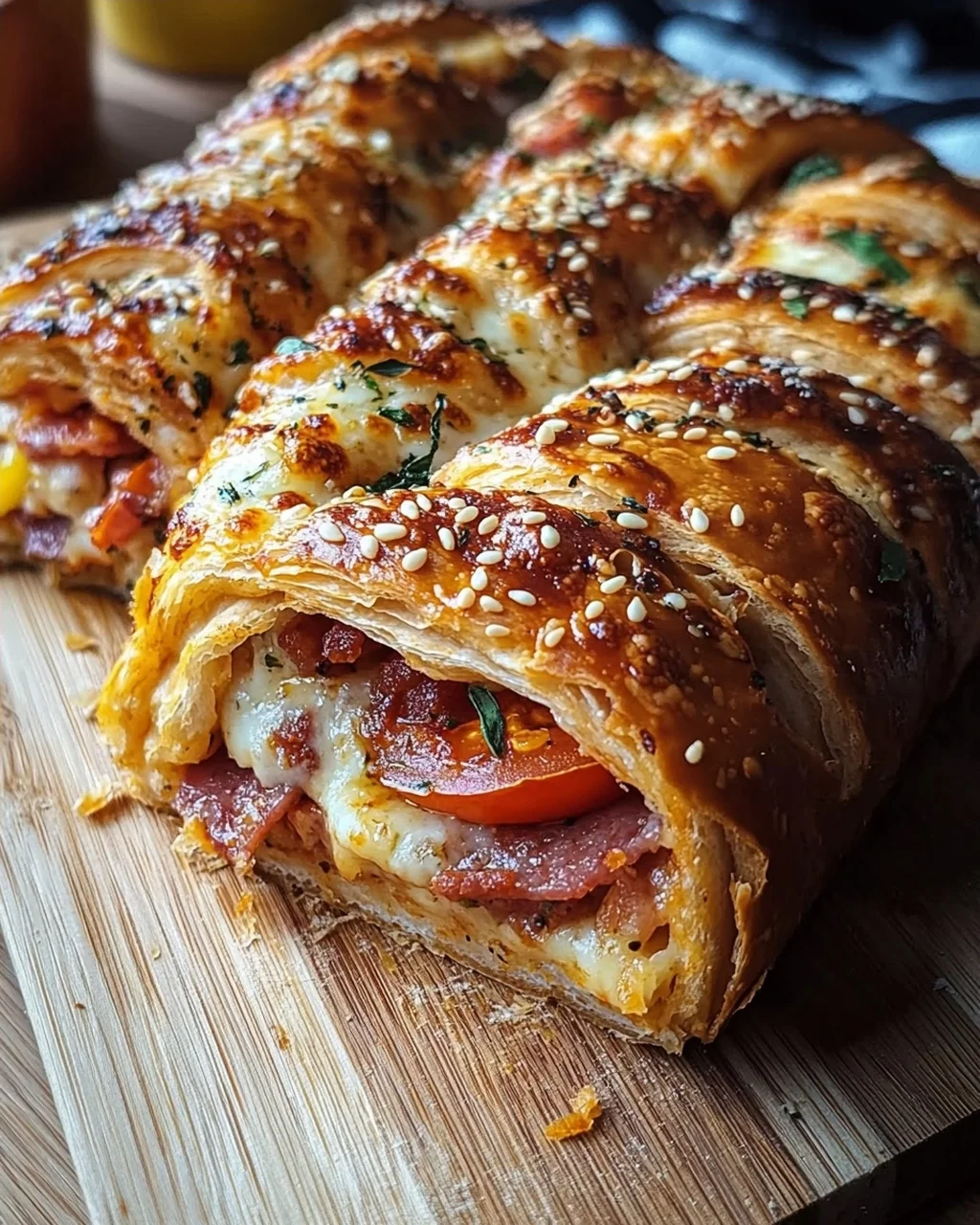 Pizza-Strudel aus fertigem Pizzateig