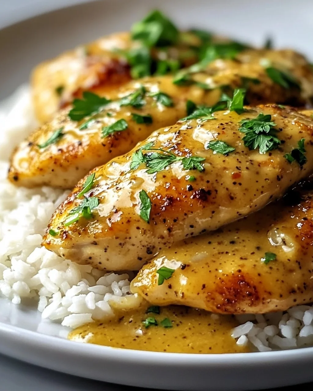 Saftiges Honig-Senf-Hähnchen mit Reis – Schnell & Lecker!