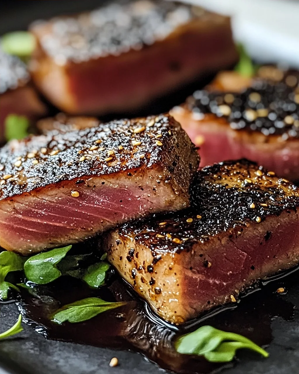 Schwarze Balsamico-Thunfischsteaks schnell zubereiten