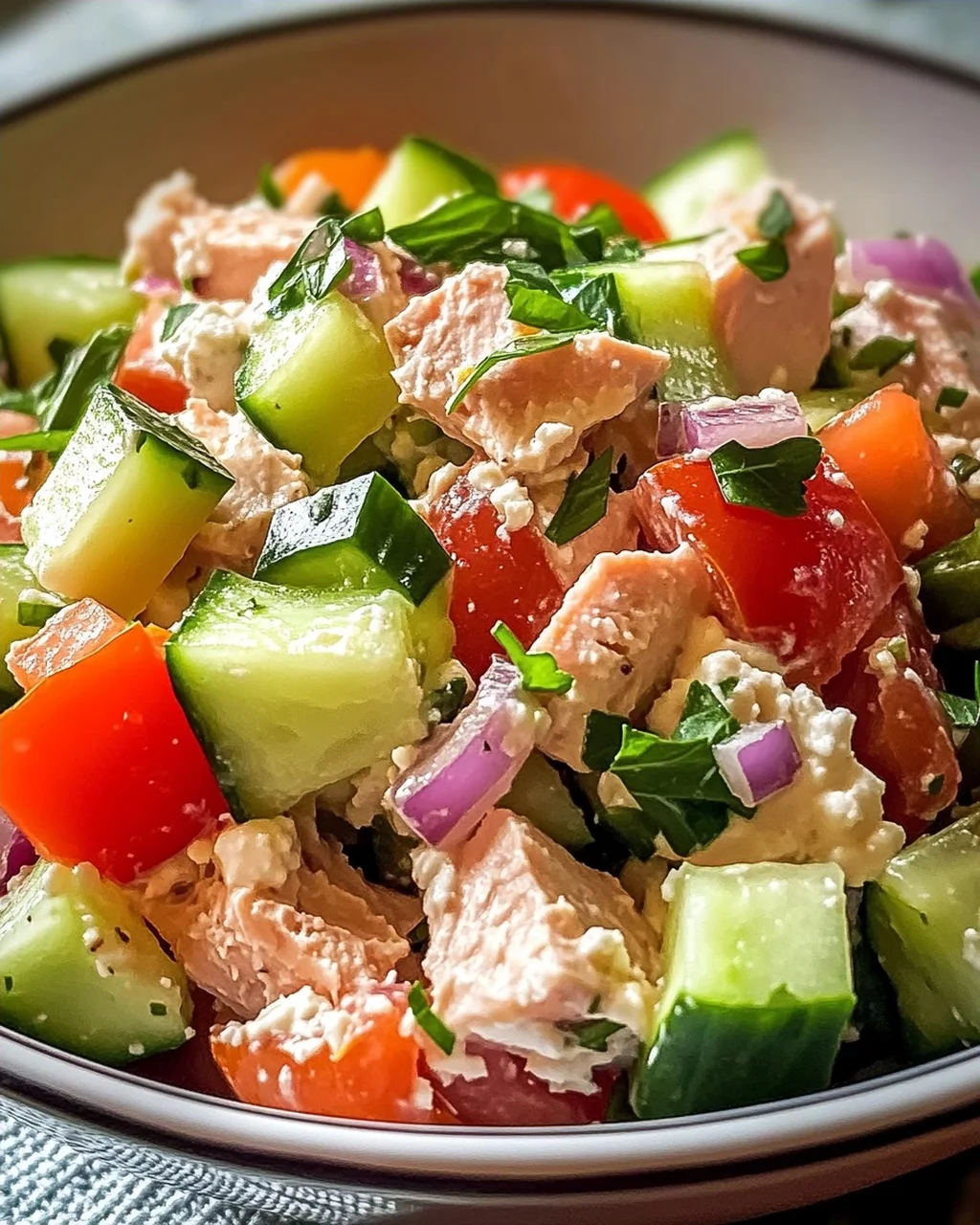 Thunfisch-Hüttenkäse-Salat