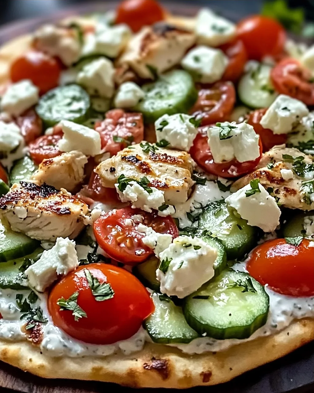Tzatziki Hähnchen Pizza: Mediterranes Genussfeuer
