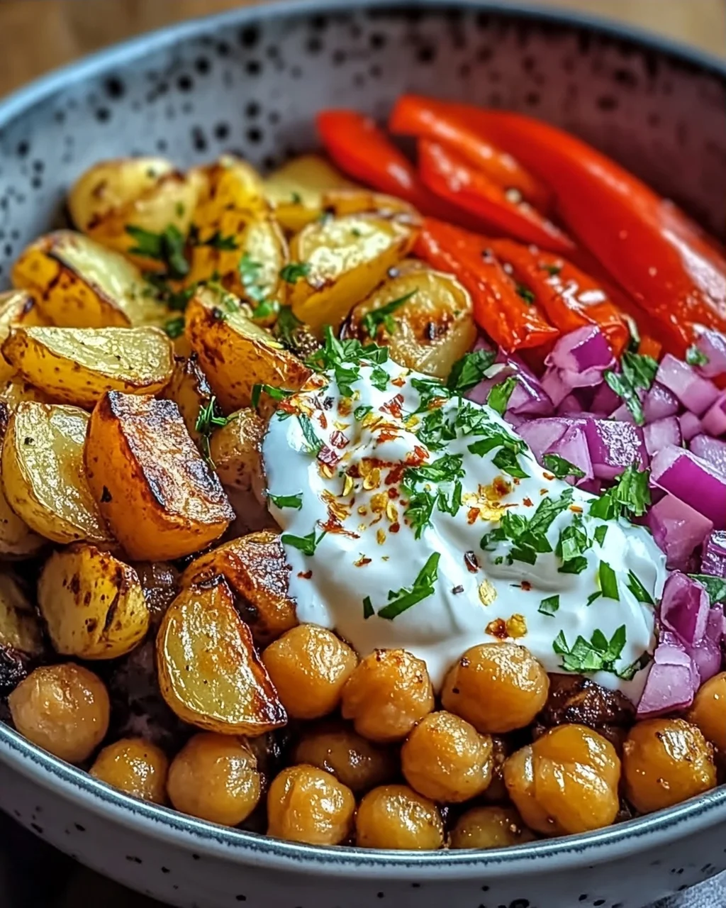 Vegan Mediterrane Gegrillte Gemüse Schüssel Genuss