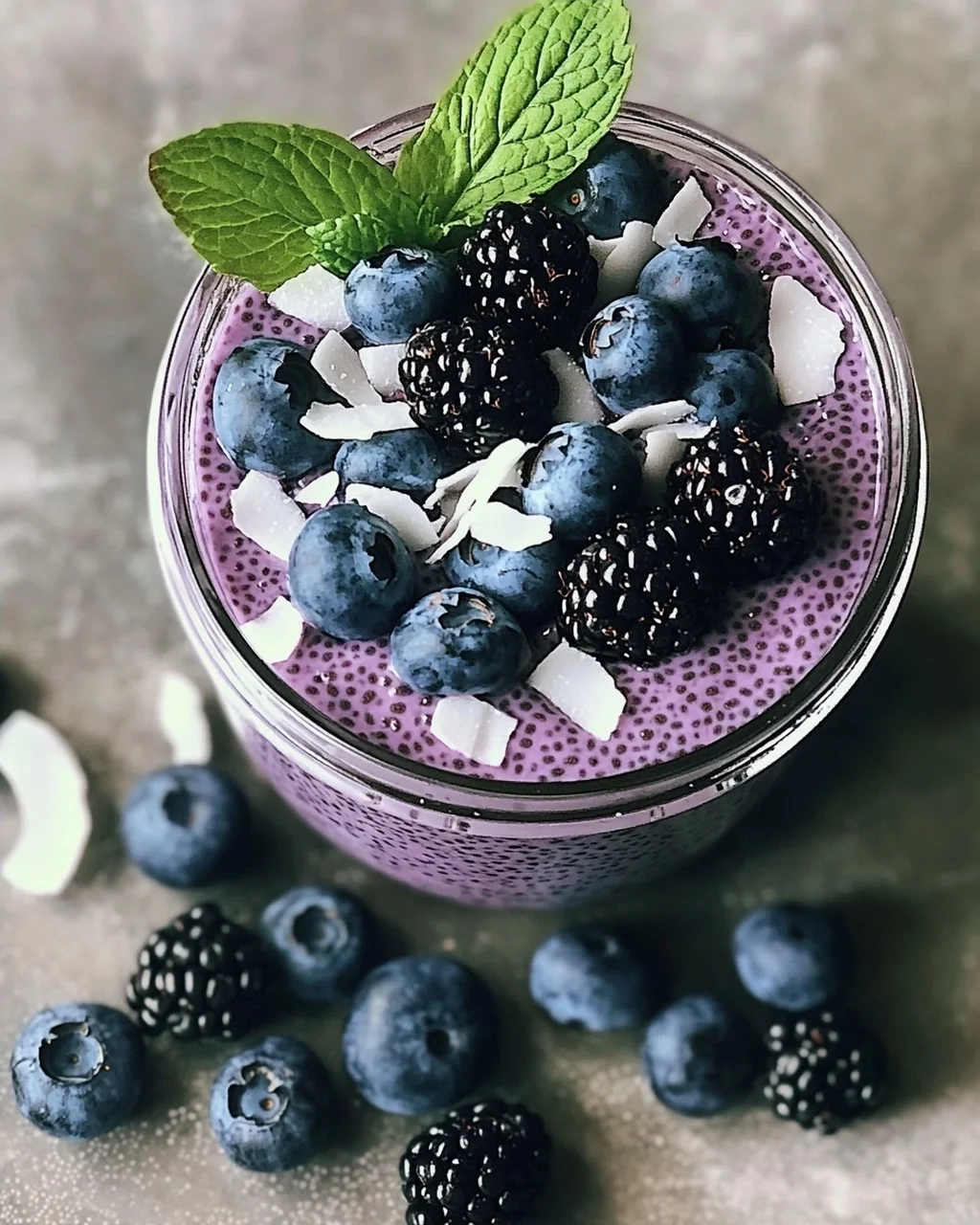 Veganer Blaubeer-Chia-Pudding