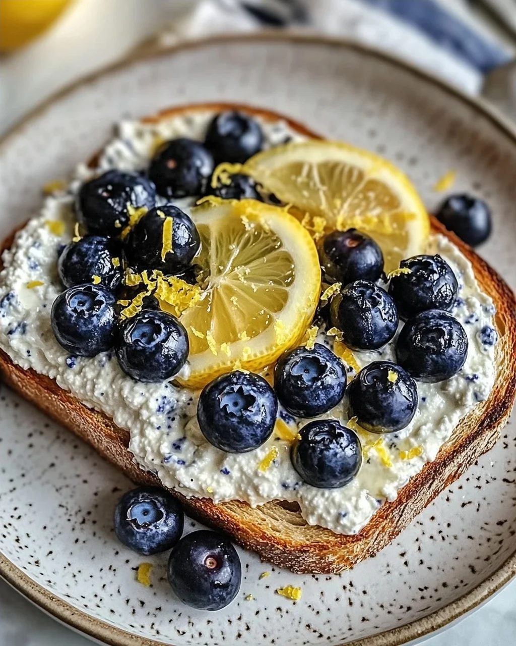 Zitronen-Blaubeer-Ricotta-Toast für jeden Tag