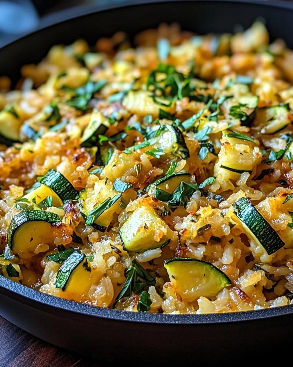 Zucchini-Reis-Pfanne